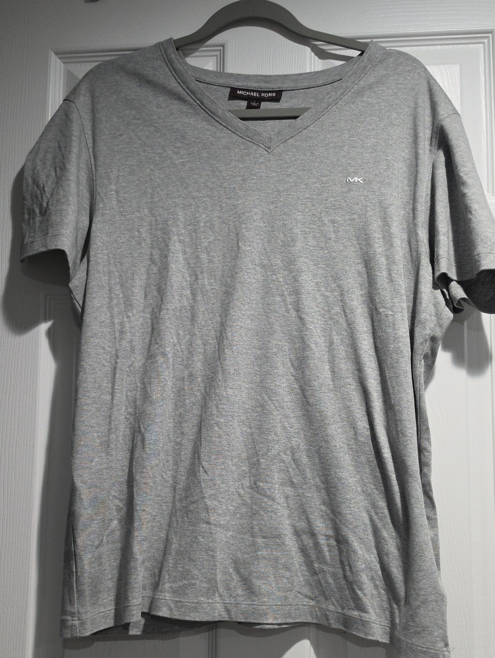Michael Kors Light Gray V-Neck Short Sleeve Tee